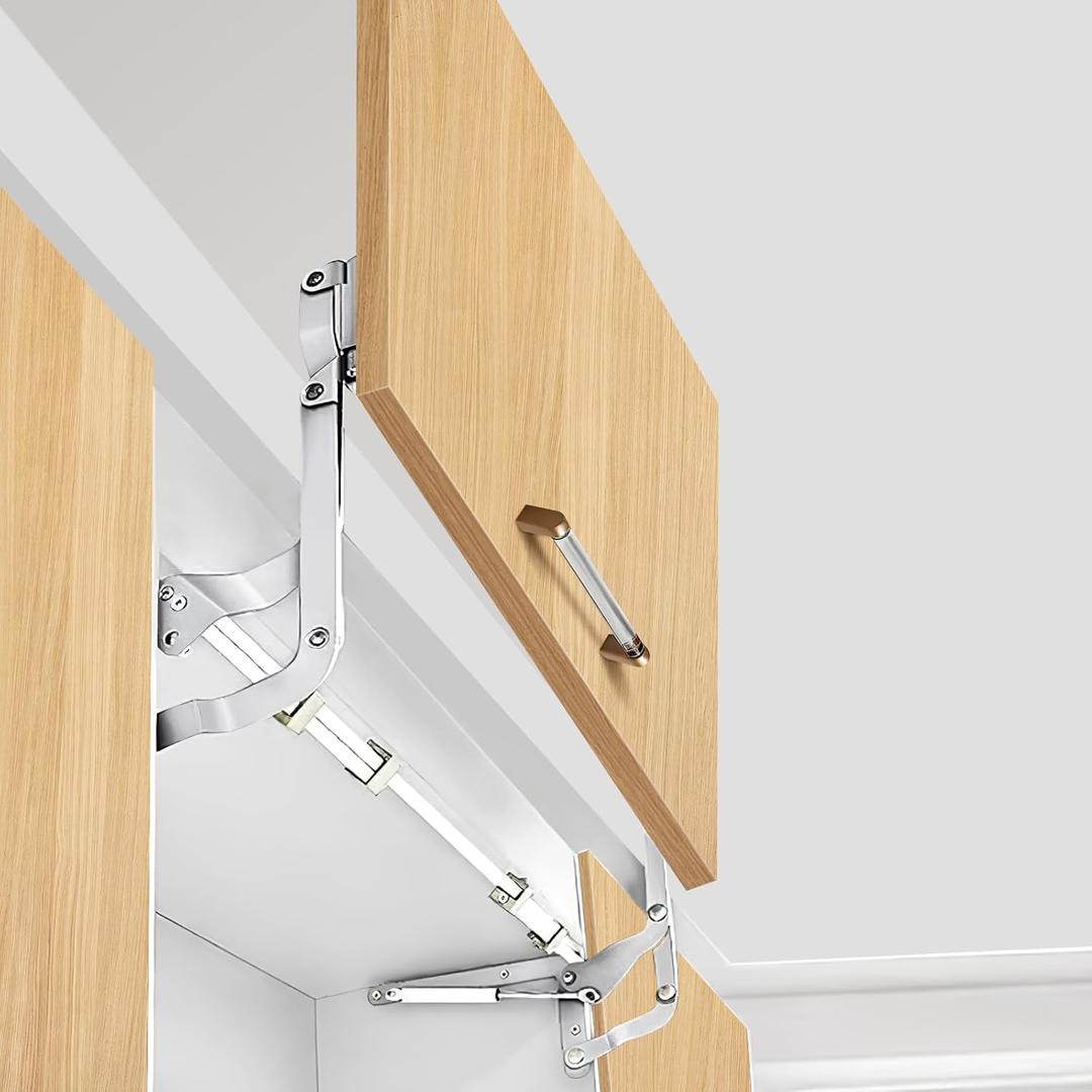 YJINGRUI Cabinet Door Lift up Hinge, Vertical Lift Hinge, Sturdy Silent and Adjustable, Kitchen Mechanism Hinges with Pneumatic Arm