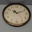 Bernhard Products Vintage Brown Wall Clock Silent Non Ticking 12 Inch Quality Quartz Battery Operated Round Decorative Easy to Read for Home Kitchen Living/Dining Room Bedroom Office Classroom School