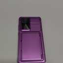 Vihibii for Samsung Galaxy S25 Ultra Case with Card Holder (4 Cards), Built-in 2X Tempered Glass Screen Protector, Slide Lens Cover, Rugged & Shockproof Wallet Case for S25 Ultra 6.9" 5G, Dark Purple