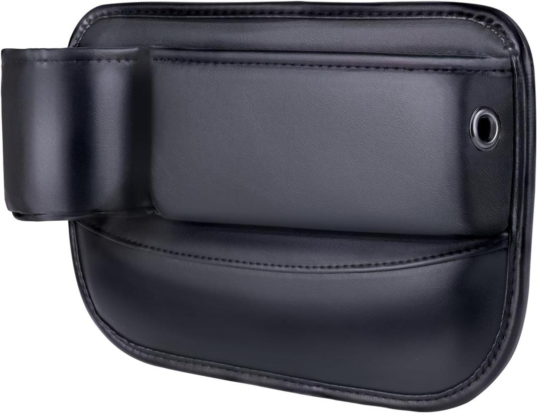 Premium Leather Car Seat Gap Filler Organizer, Cup Holder Gap Bag Storage Box with Non-Slip Design, Universal Fit for Central Console Higher than Seat, Multifunctional Console Side Pocket Accessories