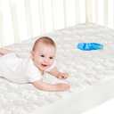 Biloban Crib Mattress Protector Pad Waterproof, Toddler Waterproof Crib Mattress Cover, Machine Washable & Dryer Fit Baby Toddler Bed Mattress Protector (Standard Size 52 x 28), White