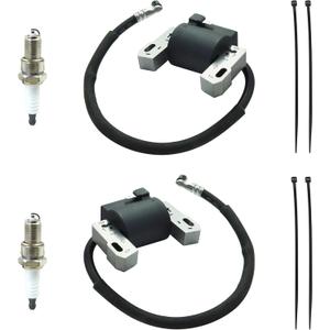 2 Sets of 592846 Ignition Coil Module for BS Intek V-Twin 18-22HP Lawn Mowers Engine with Spark Plug, Replaces for Briggs 799651 691060 499447 401577