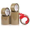 BOMEI PACK Heavy Duty Brown Packing Tape with Dispenser, 2.6 mil, 1.88 inch x 55 Yards 8 Pack, Ultra Strong, Refill for Industrial Shipping Box Packaging Tape for Moving, Office, & Storage