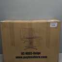 FDW Criss Cross Chair Armless Cross Legged Office Desk Chair Adjustable Swivel Ergonomic Desk Chair No Wheels U Shaped Backrest with Wide Seat Native Sponge Computer Task Vanity Chair for Home Office (Beige)