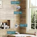 9-Setting Rain Shower Faucet Trim Kit Compatible with 13/14 Series, High Pressure 5.5" Round Rain Shower Head& Tub Handle Set, Chrome (Valve& Catridge Not Inclued)