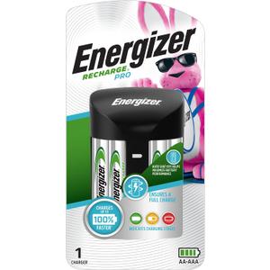 Energizer Recharge Pro Rechargeable AAA and AA Battery Charger With 4 NiMh Rechargeable AA Batteries, Provides a Full Charge in 3 Hours