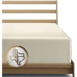 TEXAS LINEN CO. Premium Egyptian Cotton King Size Fitted Sheet Only - 22" Extra Deep Pocket King Fitted Sheet (Ivory), Easy Snug Fit, Soft Cooling Sateen Weave, Luxury Hotel Quality Bottom Sheets