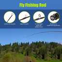 Fly Fishing Rod and Reel Combo Starter Kit, Graphite Fly Rod with Cork Handle, Die Cast Aluminum Reel, Fly Box Case & Fishing Flies and Carrying Case and Accessories, 3/4wt - 7' - 4 pc