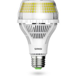 SANSI 400W Equivalent 6000 Lumens Brightest LED Light Bulb, 5000K Daylight E26 A21 Super Bright LED Bulb Non-Dimmable, 22-Year Lifetime, 40W Energy Saving for Home Workshop