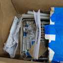 Zenna Home Tension Pole Shower Caddy Corner Organizer, Adjustable Standing Shower Caddy with 4 L-shaped Baskets and Hooks, Rust Resistant Bathroom Tension Rod Organizer, 60 to 97 Inch, Satin Nickel