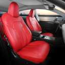 Upgrade for Tesla Model Y Seat Covers 20202024 5-Seater, Full Set Custom Fit, Waterproof Faux Leather, Breathable & Easy to Install RED (Not Fit 2025/2026)