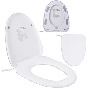 Heated round Toilet Seat, Elongated, Soft Close, Quick Release, White
