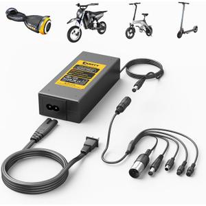 Carsty UL-Certified 42V Hoverboard Charger | 1.5A Fast Charge for Electric Scooters (5-in-1 Plugs, Compatible with Jetson, Segway & Gotrax)