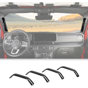 JWWY for Jeep JL A&B Pillar Grab Handles Cover Trim Compatible with 2024 Jeep Wrangler JL JLU Gladiator JT 4XE Interior Accessories 4pcs Carbon Fiber