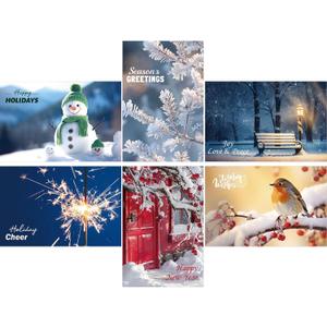 3 x Fancy Land 2025 Happy New Year Cards with Envelopes Nature Holiday Greeting Cards for NYE Party Supplies 24Pcs