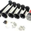 5pcs 125dB Black Trumpet Musical Dixie Car Duke of Hazzard with Compressor 12V Car Air Horn
