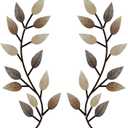 Zhengmy 2 Pieces Metal Tree Leaf Wall Decor Vine Olive Branch Leaf Wall Art Living Room, Hallway Wall Decor Outdoor Decoration(Vintage Brown)