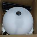 Floor Lamp, LED Standing Lamps with White Plastic Shade, Black Modern Torchiere Floor Lamp, Tall Lamps for Living Room Dorm, Bulb not Included