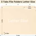 100 Pack Manila File Folders, 1/3-Cut Tab, Assorted Positions, Letter Size, 8.5x11 inches, Easy Labeling & Organization, Office Supply, School, Home,Business, Class,Document Filing