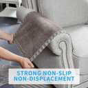 MINJIATEX Couch arm Covers,Non-Slip lace Sofa arm Covers Set of 2 Washable Sofa armrests Covers for Living Room Recliner Chair arm Cover Protectors for Leather Sofa armrest slipcover (HZW-Brown)