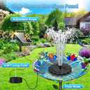 SZMP 3.5W Solar Fountain Pump, All-Glass Panel Solar Water Pump Kit with Stake & 4 Anti-Drift Rods, 9.8FT Cable 8 Nozzles for Bird Bath, Garden, Backyard, Fish Tank