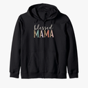 Blessed Mama Cute Zip Hoodie L