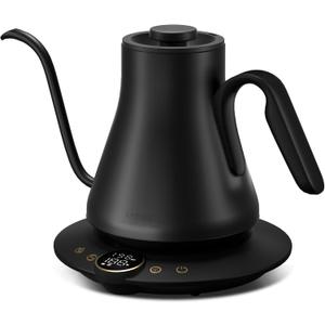 Electric Kettle, Gooseneck Electric Kettle, 1 Temperature Control, Stainless Steel Inner, Quick Heating, for Pour Over Coffee, Brew Tea, Boil Hot Water, 1500W/0.9L Black