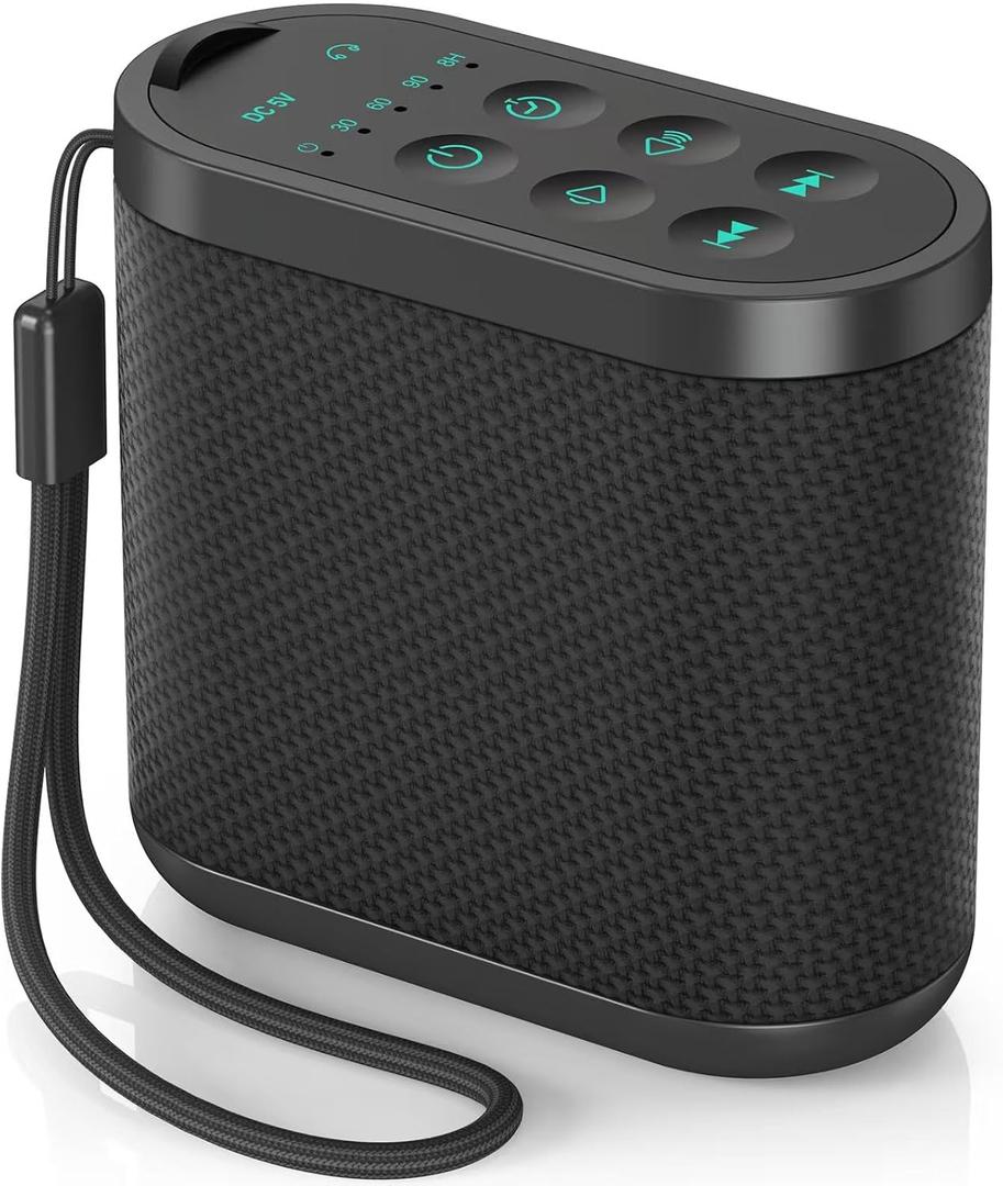 Portable White Noise Sound Machine for Adults, Baby - Brown/Pink/White Noise MachineRechargeable Battery, Headphone Jack, 21 Sounds, Nonstop Play & Sleep Timer, Memory Function, Home, Office,Travel (Small, Black)