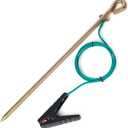Portable Ground Rod with 4ft 12AWG UL Listed Grounding Wire with Crocodile Clip,Great for Electric Fences,Antennas,Generator (Grounding Rod with 4ft Wire)