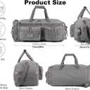LHI 50L Tactical Duffle Bag for Men, 3-in-1 Gym Duffle and Backpack, Shoe Compartment, Laptop Sleeve and MOLLE, Carry-On Travel Weekender and Overnight Bag Gray