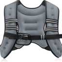 ZELUS Weighted Vest, 12lb Weight Vest with Reflective Stripe for Workout, Strength Training, Running, Fitness, Muscle Building, Weight Loss, Weightlifting, Grey(12lb)