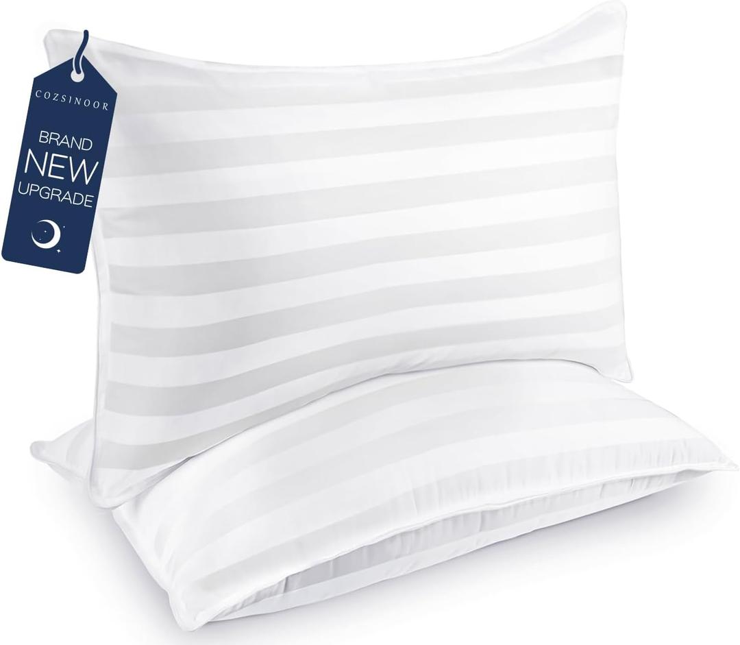 COZSINOOR Bed Pillows Queen Size: Hotel Quality Set of 2 - Down Alternative Microfiber Filled for Back, Stomach, Side Sleepers, Breathable & Skin-Friendly