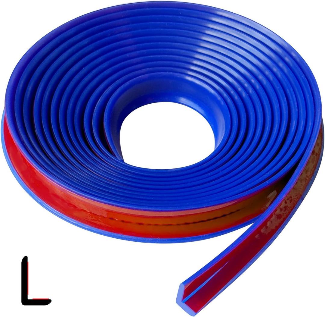 2 x Rubber Edge Corner Trim, Self Adhesive L Shaped Edge Trim, Small Size Peel and Stick Edge Trim for Tile, Wall and Furniture Edges, Blue Color, 10Ft