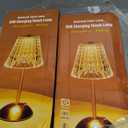 Liliful 2 Pcs Cordless Table Lamp Rechargeable Touch LED Small Gold Portable Battery Operated USB-c Desk Lamp 3 Color Dimmable for Bedroom Living Room Dining (Silver,Rose Style)