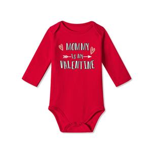 BesserBay 100% Cotton Infant Love Long Sleeve Bodysuit Mommy Is My Valentine Red Onesie 0-3 Months