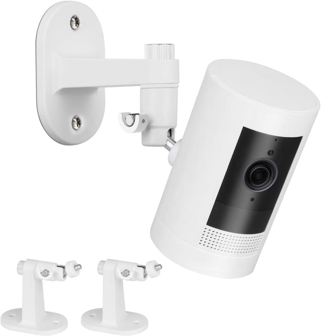 2Pack Adjustable Security Wall Mount Bracket for Ring Stick Up Cam & Ring Outdoor Cam Plus, Perfect View Angle for Your Surveillance Camera System - White