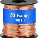 Therwen 100ft 20 Gauge Copper Wire for Gardening, Electro culture, Bonsai, Jewelry Making Beading DIY Craft Pure Bare Copper Wire Spool