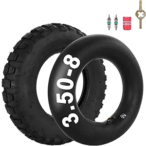3.50-8 Tire with Inner Tube with TR87 Angled Valve Stem | Compatible with Monkey Bikes Z50s Z50As Z50Rs Z50RDs Mini Trail Bikes, Inner Tube Replacement for Off-Road Bikes