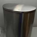 Amazon Basics Smudge Resistant Rectangular Trash Can With Soft-Close Foot Pedal, Brushed Stainless Steel, 50 Liter/13.2 Gallon, Satin Nickel Finish, 16.7"L x 14.7"W x 25.9"H