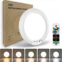 Wireless Motion Sensor Ceiling Light, 7.5" Ultra-Thin 8000mAh Rechargeable, 450 Lumen, 5 Color Temps, Dimmable with Timer & Remote, Magnetic Stick-On Mount for Closet, Hallway, Pantry, 1-Pack