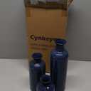 Ceramic Vase Set Home Decor - 3Pcs Modern Rustic Boho Geometric Blue Flowers Vase Decoration, Shelf Decor, Farmhouse Living Room Decoration, Decorative Gift Cynkeyee