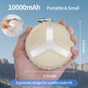 Vivilumens Power Bank Portable Charger 10,000mAh Retractable 25.5 in Built-in Cable Fast Charging Wearable for iPhones Galaxy Laptop with Flashlight&Carabiner for Camping Backpacking Travel (Beige)