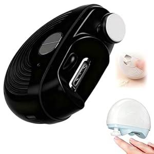 Electric Nail Clippers for Adults Seniors, 3 Speeds Strong Power Automatic Nails Clipper with Polisher, LED Light, Rechargeable Nail Clippers for Toenails Fingernails (Black)