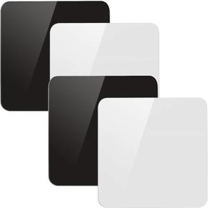 KINJOEK 4 Pack 12 x 12 Inch Acrylic White Black Product Photography Backdrops, 30x30cm Reflective Display Table Top Riser Product Photography Background, Background Board Sheets for Product Shooting