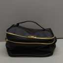 Makeup Bag for Women XL-Large Travel Makeup Bag Organizer Portable Toiletry Bag Cute Makeup Bags Waterproof Leather Cosmetic Bag Makeup Case with Removable Dividers, Black