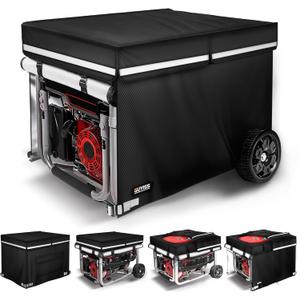 Generator Covers While Running, 32x24x24 inch Generator Cover, 900D+210D Heavy Duty Waterproof, Top Can Be Opened for Refueling. All-weather Generator Protective Cover.Black