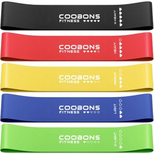 Resistance Bands for Working Out, Exercise Bands Resistance Bands Set with 5 Resistance Levels, Latex Loop Bands for Women Men, Workout Bands for Legs, Glutes, Strength Training, Yoga, Home Gym