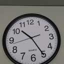 Bernhard Products Black Wall Clock, Large 13-Inch Silent Non Ticking Quartz Battery Operated Round Easy to Read Classroom/Home/School/Office Clock