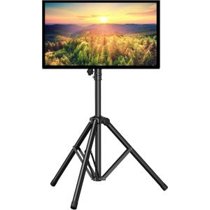 PERLESMITH TV Tripod Stand with 20 Tilt and 360 Swivel,Portable TV Stand for 23-70 Inch LED LCD OLED Flat Screen TVs,Height Adjustable Outdoor TV Stand with VESA 400x400mm, Holds up to 88lbs PSTM1