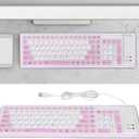 Roll Up Keyboard, Foldable Silicone Keyboard 103 Keys USB Wired Mute Keyboard, Fadeless Foldable Keyboard for Pc Laptop Travel